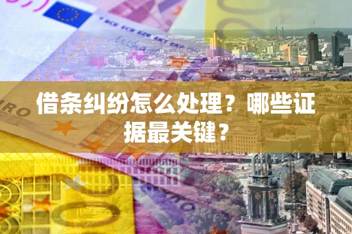 济南借条纠纷怎么处理？哪些证据最关键？